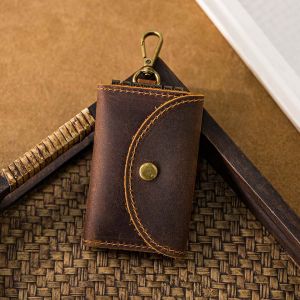 Cổ Điển Keychain Da Thật Móc Chìa Khóa Của Cặp Vợ Chồng Dây Hình Nhẫn Chìa Khóa NASVA