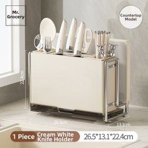 Magnetic Knife Rack with Chopping Board Function Stainless Steel Knife Organizer
