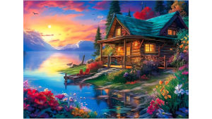 Lakeside Chalet Adult Paper Puzzle 1000/500/1200 Pieces Jigsaw Puzzles for Gameroom Bedroom Birthday Gift Challenging Game