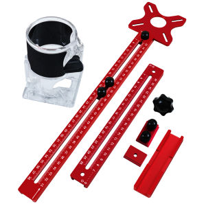 3 in 1 Aluminum Alloy Router Circle Cutting Jig Adjustable Multifunctional Cabinet Hardware Jig and Router Guide for Woodworking