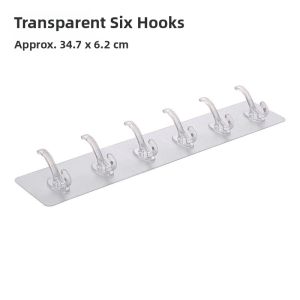 YOULE | Transparent Six-piece Strong Adhesive Hooks