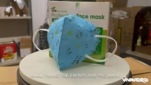 Khẩu trang y tế N95 trẻ em 5 tuổi đến 12 tuổi SHB Pro Mask 4 lớp lọc 94% bụi lọc và vi khuẩn hít thở dễ dàng tránh lây bệnh hô hấp khói bụi - MOKITA