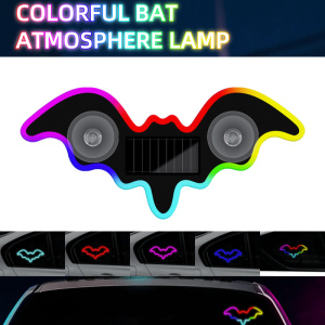 KEVANLY | Solar Powered Car Neon Light Wireless Cool Bat Led Ambient Light Suction Cup USB Rechargeable Atmosphere Breathing Decor Lamp