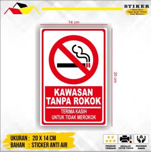 Cetak STIKER tulisan AREA DILARANG MEROKOK DAN VAPE