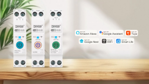 Công tắc thông minh Tuya WiFi1A-63A bộ ngắt mạch điều chỉnh có đồng hồ đo tương thích với Alexa và Google Home.