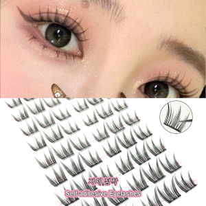 60 Clusters Self Adhesive False Eyelashes 10-13mm Thin Cluster Individual Lashes Extension Naturally Heat Bonded Cluster Lashes