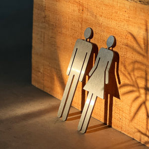 Yifeng Customized Stainless Steel Mens and Womens Bathroom Signboard Toilet Sign Metal Arrow Sign Notice Board