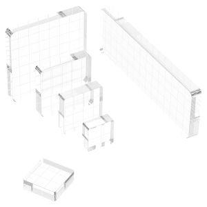 6Pcs Acrylic Stamp Blocks Kit Transparent Grid Lines Stamping Tools DIY Decorative Scrapbooking Card Crafts Making Assorted Size