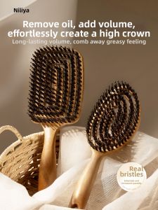 NILIYA | Boar Bristle Volumizing Hair Care Comb