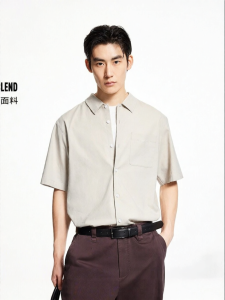 Jack Jones | Linen Blend Soft Breathable Letter Embroidery Mens Shirt