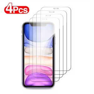4Pcs Tempered Glass For iPhone 16 17 Air 14 Pro Max Plus 13 12 Pro Max 11 X XR XS Mini 15 Pro Max Screen Protector
