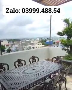 Bộ bàn ghế sân vườn ngoài trời HCN Bộ bàn ghế ban công ngoài trời nhôm đúc Bàn ghế ngoài trời - BO10