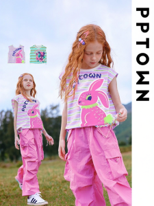 PPTOWN | Lightweight Sleeveless Stripe T-Shirt for Girls
