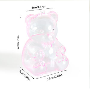 12pcs Clear Bear Shape Plastic Containers Small Gift Box Bridal Jewelry Candy Storage Box Adorable Cases baby shower deccor