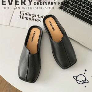 LKShoes สินค้าแนะนำ รองเท้าทำงานแบบคัทชูเปิดส้น ดีไซน์เกาหลีเกาใจ ต๊าชมากเวอร์ พื้นนิ่ม วัสดุยาง ไม่มีตกแต่ง สีพื้น แมทช์ได้ทุกชุด ลุคไหนก็ดูดี