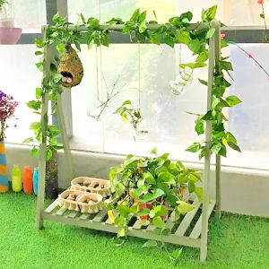 Balcony Hanging Flower Stand American Creative Hanging Outdoor Anti-Corrosion Solid Wood Succulent Plant Climbing Rattan Multi-Layer Courtyard Outdoor