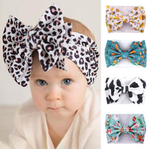 Disney | New Cute Disney Printing 7“Big Bow Baby Headwrap Protect Ears Waffle Headband For Girls Kids Featival Party DIY Hair Accessories