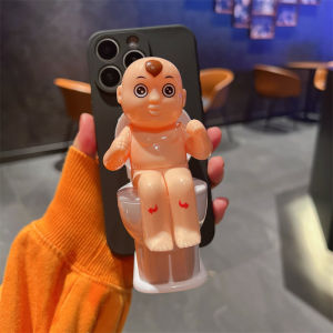 Prank Water Spraying Toilet Man Phone Case Creative Silicone Protective Shell for Apple iPhone Funny Stress Relief Unique Design