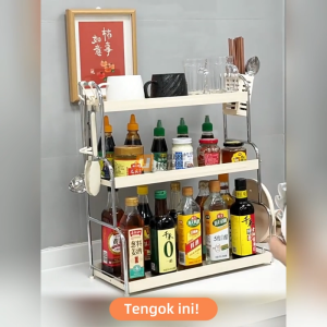 Rak Rempah Spice Rack Kitchen organizer Seasoning Rack Rak Dapur Serbaguna Kitchen Storage Rack Kitchen Countertop Storage