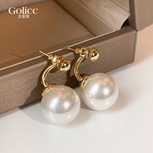 Elegant Pearl Stud Earrings Womens Fashion Jewelry Classic round Shape Alloy Plated Silver Gold High-Quality Earring Accessories