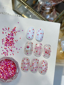 Korean Style Nail Art Shiny Macaron Colored Sequins Popular Barbie Color Square Long Strip Resistant to Solvents Nail Art Tools