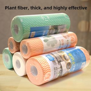 Thickened Bamboo Fiber Dishcloth Water Absorption No Shedding Oil Resistant Cleaning Towel Non-stick Lazy Mop Cloth Kitchen