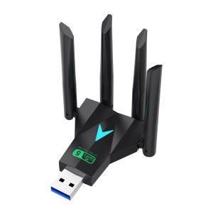 Kebidumei | Kebidumei 1300Mbps WiFi USB Adapter Dual Band 2.4G/5Ghz Wi-Fi Dongle USB3.0 802.11AC 4-Antenna Wireless Receiver For PC/Laptop 