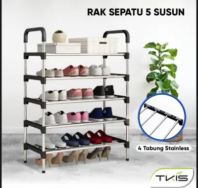 Rak Sepatu Stainless 5 Susun / 4 Susun GSF