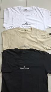 KAOS STONE ISLAND CREAM FULL EMBLEM / BAJU KAOS ATASAN PRIA SIMPEL LENGAN PENDEK / T-SHIRT STONE ISLAND CASUAL