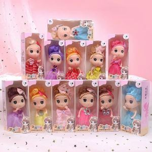 6PCS 12cm Princess Dolls Toys for Kids Girls 2 to 6 years Cute Toy Doll with Individual Packing for Kids Birthday Christmas Gift