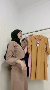 BAJU GAMIS ANAK MIXUE BAHAN  CRINKLE S M L XL