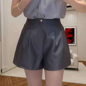 Quần Short Nữ Mùa Hè Mỏng Năm Điểm Rộng Rãi Ống Đứng Phong Cách Hàn Quốc Quần Ống Rộng Cạp Cao Có Túi