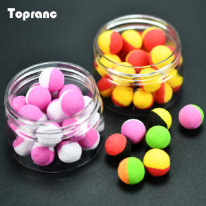 Topranc European Carp Bait Fishing Foam Ball Buoyancy Lure Two Tone Round Shape Fishing Lures Fishing Beads EVA Material