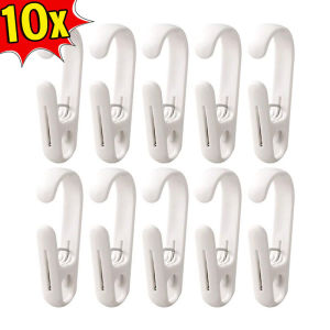 ชุดคลิปแบบแขวนอเนกประสงค์10ชิ้นอุปกรณ์ผ้าเช็ดตัวห้องน้ำระเบียงตะขอราวตากผ้าเครื่องมือจัดเก็บ