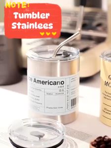 Eatkit Tumbler Stainless 304 600ml Tahan Dingin Dan Panas Termos Kopi Coffe Mug Cangkir Anti Tumpah