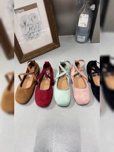 RENBEN รองเท้าพื้นนุ่มสำหรับ Sepatu Flat Baletรองเท้าแฟชั่นรองเท้าผู้หญิงสีชมพูฤดูร้อนใหม่ รองเท้าแฟชั่น