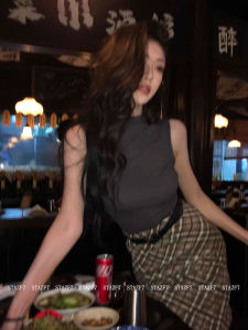 SummerVintagePlusSizeTee ShirtSlim FitGirliciousHighWaistGinghamToppingWithThighHighSkirtTwoPiceSetSassyANDChicWolfford