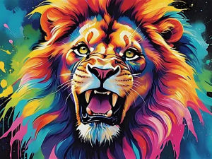 Huacan New Arrivals 2026 Diamond Painting Roaring Lion Diamond Mosaic Animal Complete Kit Rhinestone Pictures