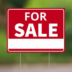 For Sale Yard Sign with Stake 24x18/18x12 Inch - Single Sided Signs - Corrugated Plastic  for Indoor & Outdoor Lawn Decor