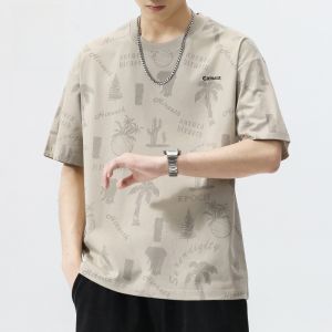 ROMON | Loose Fit Ice Silk Short Sleeve T-Shirt Mens Summer Thin Quick Dry Sport Casual Top Romon Youth Popular Cotton Polyester Blend