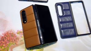 PUFF LEATHER Case Samsung Z Flip 3/Flip 4/Fold 3/Fold 4 Premium TPU Soft Silicone Leather