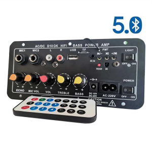Amplifier Board 8-12 Inci AC 110V 220V 12v 24v 30W/20W Modul Subwoofer Mono Amp Untuk Speaker Bluetooth USB TF Remote Control HIFI Penguat D10 Karaoke Power Stereo Bass Audio Karaoke FM Papan Mikrofon Ganda Amplifier Karaoke Power Stereo Audio Papan Board