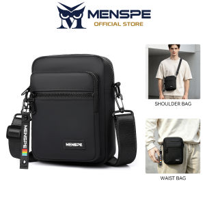 MENSPE Men Crossbody Sling Bag 2-in-1 Waist Bag Water Resistant Multi Pocket Adjustable Strap For Travel Daily Use