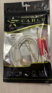 Dây chuyển từ jack 3.5ly ra 2 đầu jack 6ly dài 1.8M Tốt (Trắng)