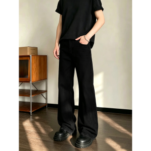 OUMULONG | Quần Jeans Nam Phong Cách Vintage In Sét Xanh Đỏng Đào