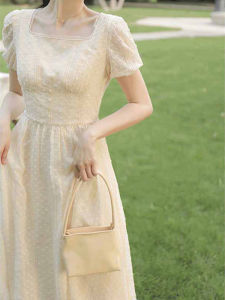 PAIBOLI | Spring Chic Long Dress Womens Fashion French Marigold Design Sensation Niche Early Spring Dress Autumn Trend Summer Trend