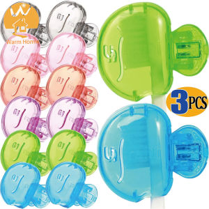 [Warm Homie]3PCS Toothbrush Storage Clip Travel Dustproof Toothbrush Head Protective Cover Hiking Camping Bathroom Brush Case