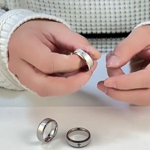 Kemstone Stainless Steel Cross Scripture Rings Prayer for Faith Black Silver Gold Plated Jewelry