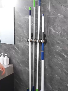 BOSSLU Penjepit Gagang Sapu Pel Pengait Mop Holder Tempat Gantungan Sapu Pel Hook 4 Dan 5 Slot