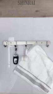 ( Dán Tường - Khoan Tường ) Móc Treo Đồ  Móc Treo Quần Áo Nhà Tắm INOX SUS304 SHINRAI 7 Móc Vuông